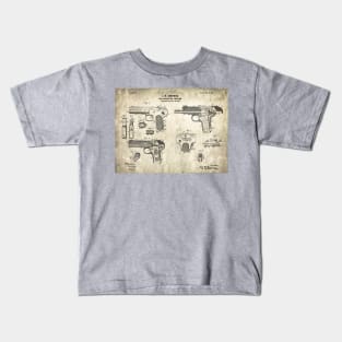 Browning automatic pistol - 1899 Patent - S Kids T-Shirt